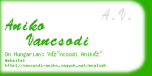 aniko vancsodi business card